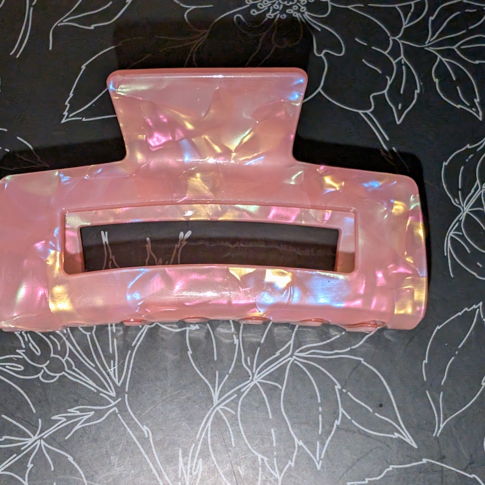 Pink Iridescent Hair Claw Clip